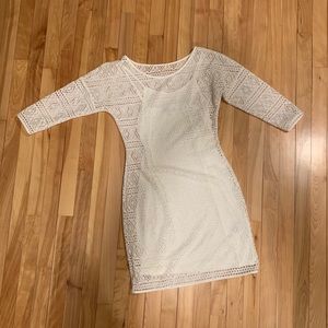 Express White overlay Body-con dress